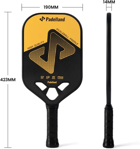 Miniatura 3 de Padelland - Juego de palas de pickleball con 2 paletas, 4 bolas para exteriores y bolsa de transporte, equipo completo de pickleball para juego