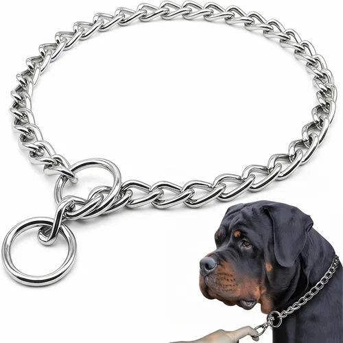 Freezx - Collar de cadena para perros, collares de metal ajustables para entrenamiento de perros, cadenas antideslizantes de acero aleado, collar a