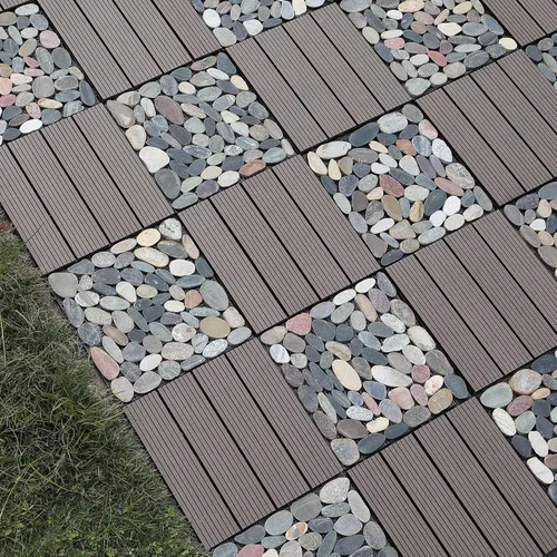 Miniatura 5 de PURE ERA Azulejos de piso entrelazados de madera para interiores y exteriores, 12 x 12 pulgadas (10 unidades, 10 pies cuadrados, marrón) - Gran