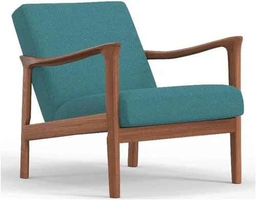Miniatura 10 de Alpine Furniture Zephyr - Silla de salón retro de mediados de siglo con brazo de madera tapizado, muebles de sala de estar, 33 pulgadas de ancho x