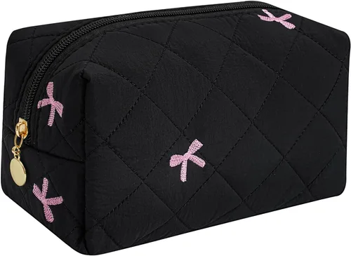 Miniatura 51 de Bolsa de maquillaje de viaje para mujeres y niñas, bolsa de maquillaje con cremallera, flores florales, organizador de maquillaje, bolsa de tela