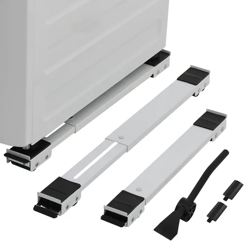 Miniatura 8 de LUCKUP Rodillos de electrodomésticos resistentes con barra de palanca, soporte extensible para lavadora, rodillos para muebles, base de refrigerador