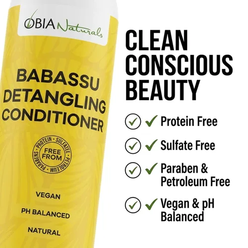 Miniatura 4 de OBIA Naturals Acondicionador desenredante Babassu, 8 onzas Vegan, coconut-free formula with avocado oil. Ideal for hydrating curly, coily and low