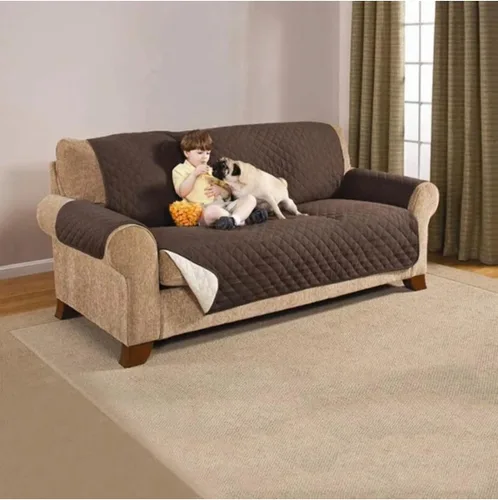 Miniatura 2 de Funda de sofá acolchada, lavable, extraíble, antidesgaste, protector de muebles para mascotas o niños (1, 2 plazas)