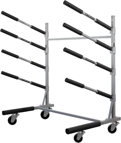 SPAREHAND TL-4011C - Estante de almacenamiento independiente de 4+1 nivel, organizador de SUP independiente con ruedas giratorias, montaje de brazos