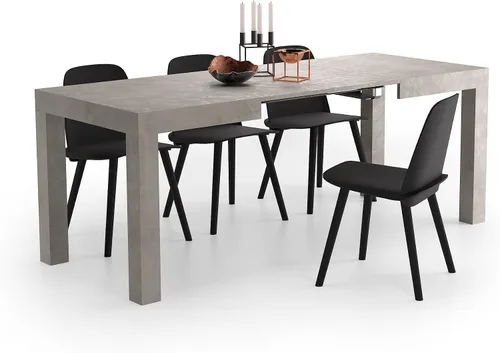 Miniatura 6 de Mobili Fiver, Primera mesa extensible, 47.2(78.7) x 31.5 pulgadas, efecto hormigón, gris, fabricada en Italia Efecto gris concreto