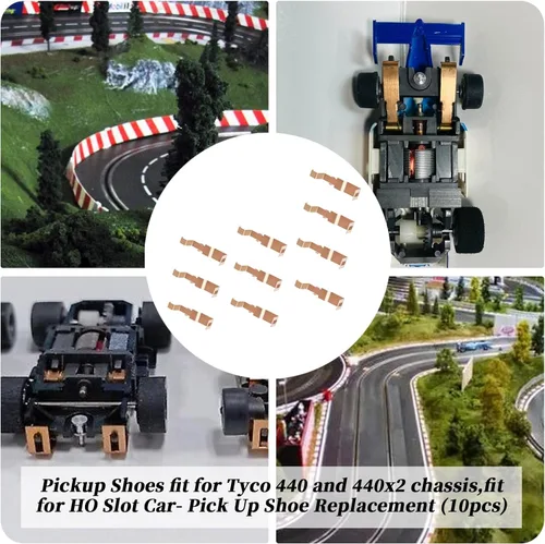 Miniatura 2 de Zapatos de recogida aptos para chasis Tyco 440 y 440x2, aptos para HO Slot Car - Reemplazo de zapatos de recogida (10 piezas)