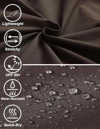 Miniatura 5 de WENRONSTA Pantalones cargo de senderismo para hombre, secado rápido, ligeros, impermeables, 6 bolsillos, para exteriores, pesca, montaña