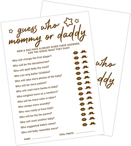Miniatura 8 de 30 PCS Tarjetas de Predicciones y Consejos de Bebé Oso, Juego de Baby Shower para Niño Niña, Neutral de Género Fiesta de Revelación de Género