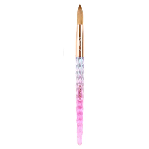 Miniatura 12 de Kiara Sky Pincel Acrílico #8 - Negro 100% Puro Kolinsky Mango de Corte de Cristal y Resistente al Acetona