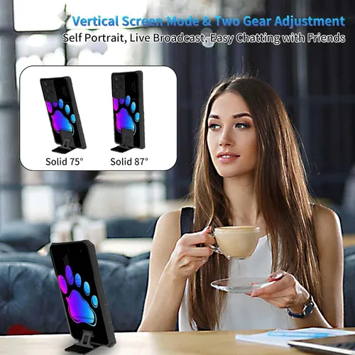 Miniatura 585 de Funda para Samsung Galaxy S22 Ultra 5G, Galaxy S22 Ultra con cubierta de cámara deslizante, funda resistente de doble capa con función atril Black