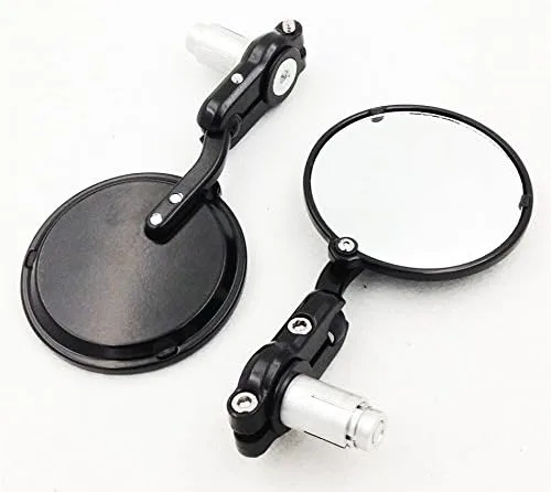 Miniatura 6 de XKH grupo motocicleta negro aluminio redondo mini bar extremo 7/8 "espejo para Cafe Racer Clubman CB XS KZ GS nuevo