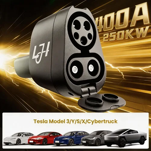 Miniatura 2 de LJH 2-en-1 CCS1 y J1772 a Adaptador Tesla, 250KW para Modelo Y/3/S/X/Cybertruck, Adaptador de Cargador CCS1 a Tesla Super Rápido, Estaciones