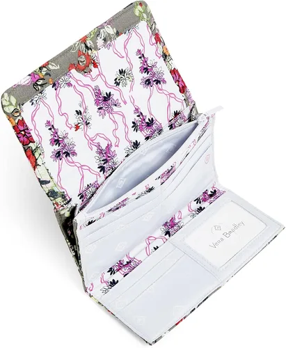 Miniatura 3 de Vera Bradley Cartera de mano triple de algodón para mujer con protección RFID, Hope Blooms - Algodón reciclado