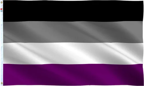 rhungift Bandera de orgullo asexual de 3 x 5 pies, moderada para exteriores/interiores en ambos lados de poliéster 100D, banderas de asexualidad gay