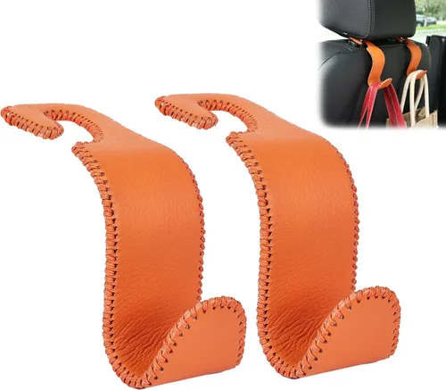 Miniatura 18 de Amooca - Gancho para reposacabezas de asiento de coche, organizador de almacenamiento universal para bolso de mano, abrigo, cuero con metal