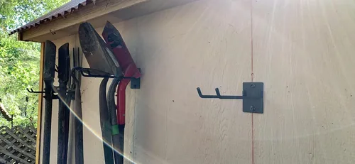 Miniatura 9 de Paquete de 4 organizadores de almacenamiento de garaje para organización de herramientas, colgador de pared de acero sólido resistente