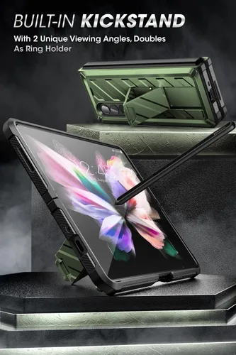 Miniatura 3 de SUPCASE Funda para Samsung Galaxy Z Fold 3 con soporte (Unicorn Beetle), [protector de pantalla integrado y clip para cinturón] Funda protectora