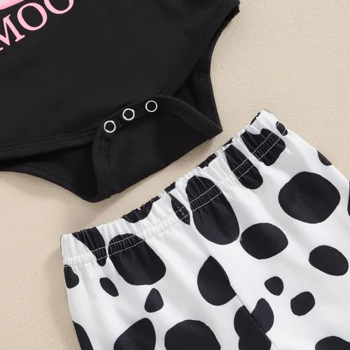 Miniatura 20 de Sejardin Ropa de verano para bebé y niña, recién nacida, manga corta, con letras, mameluco elástico con diadema