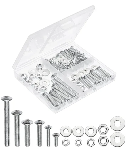 Miniatura 13 de Mr. Pen - Kit surtido de tuercas y tornillos, 113 piezas, hierro galvanizado, M4 M5 M6 Kit de tuercas y pernos métricos surtidos con caja