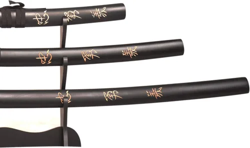 Miniatura 7 de Sword Valley Authentic Hanakiri Samurai Sword 3-Piece Set with 3-Tier Display Stand - Dragon Engraved Scabbards, Stainless Steel Blades, Waxed