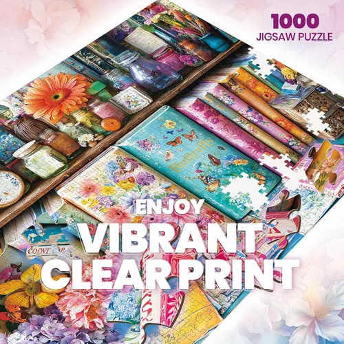 Miniatura 2 de Rompecabezas de 1000 piezas para adultos, rompecabezas de libros, rompecabezas de manual de flores, 1000 piezas, juegos creativos y regalos