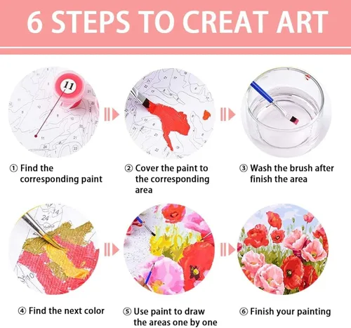 Miniatura 6 de Pintura de campo de trigo con cuervos por Vincent Van Gogh Pintura por números para adultos DIY Pintura digital por números Kits sobre lienzo Color5