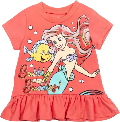 Miniatura 3 de Disney Minnie Mouse Princess Ariel Frozen Little Mermaid T-Shirt Leggings and Scrunchie 3 Piece Outfit Set Infant to Big Kid