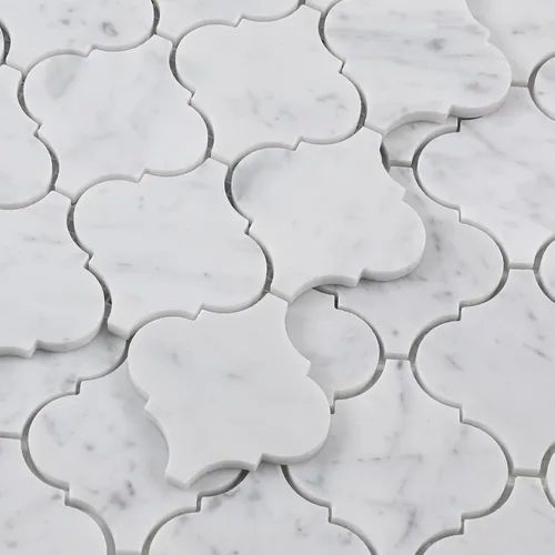 Miniatura 9 de Diflart Mosaico de mármol, blanco Carrara, tejido de canasta de 1 x 2 pulgadas, pulido, azulejos de mármol para cocina, baño, pared, paquete de 5