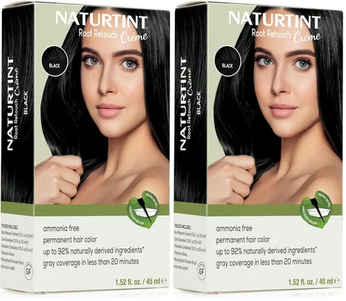Miniatura 10 de Naturtint Black Root Retouch Crème - Tinte permanente para el cabello, sin amoníaco, gris oculto, sin aroma artificial, 1.52 onzas líquidas Negro
