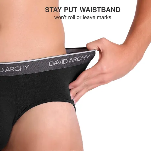 Miniatura 5 de DAVID ARCHY Ropa interior de bambú para hombre, súper suave, cómoda, ligera, paquete de calzoncillos