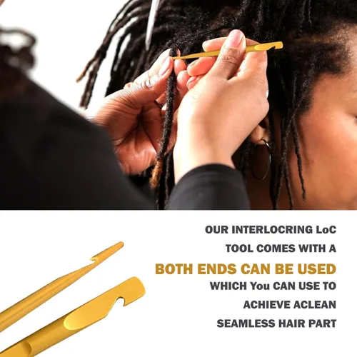 Miniatura 4 de Herramienta de entrelazado, para rastas Microlock, herramientas de reapriete sin esfuerzo para rastas y hermanas, peinados, agujas de ganchillo