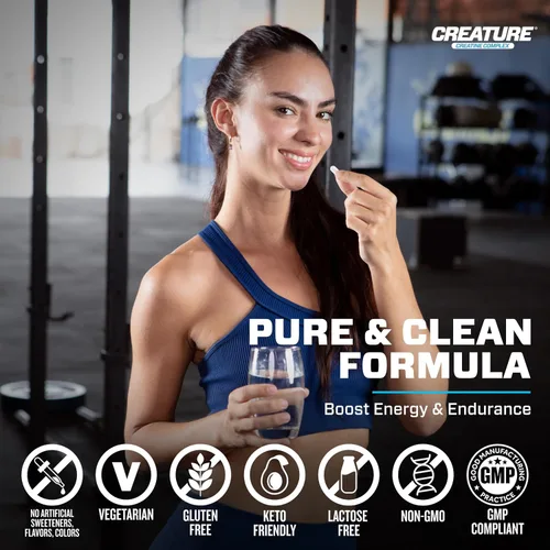 Miniatura 6 de CREATURE® Creatine Complex - Cápsulas de monohidrato de creatina con 5 tipos de creatina, incluyendo Con-Crēt® creatina HCL, promueve los músculos