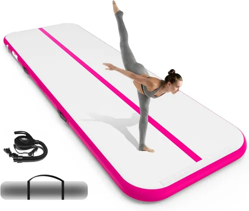 Miniatura 9 de Inflatable Gymnastics Mat 10ft/ 13ft/ 16ft, 4 inches Thickness Gymnastic Mats with Electric Pump and Carry Bag for Kids Home Use Outdoor Training