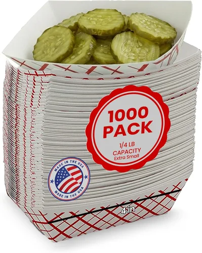 Miniatura 12 de MT Products Bandeja de comida a cuadros para almuerzo de 5 libras, bandeja desechable de papel para alimentos, paquete de 50