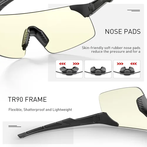 Miniatura 4 de SCVCN Gafas de sol de ciclismo fotocromáticas sin marco para hombres y mujeres, ideales para béisbol, bicicleta, golf, correr