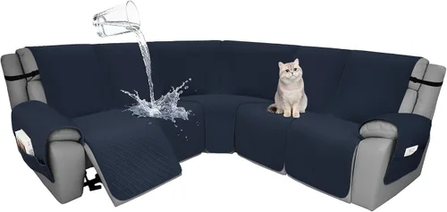 Miniatura 53 de Fundas de terciopelo 10% impermeables para sofá modular reclinable en forma de L, 1 pieza, fundas acolchadas para sofá reclinable esquinero, juego