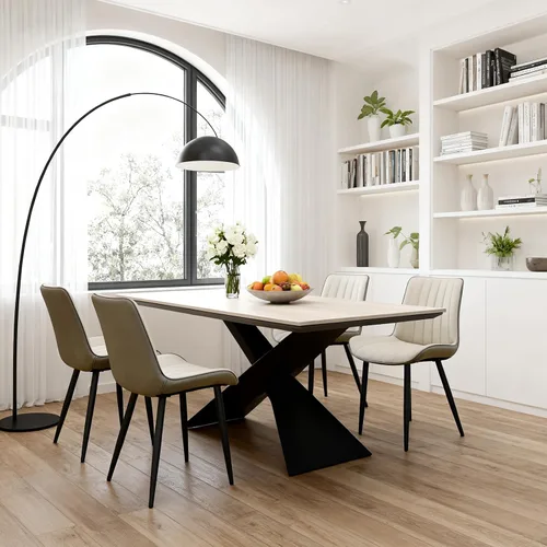 Miniatura 12 de Juego de sillas de comedor AmoUnico, silla de comedor moderna, sillas de comedor de cuero, sillas de cocina con tapizado de cuero sintético
