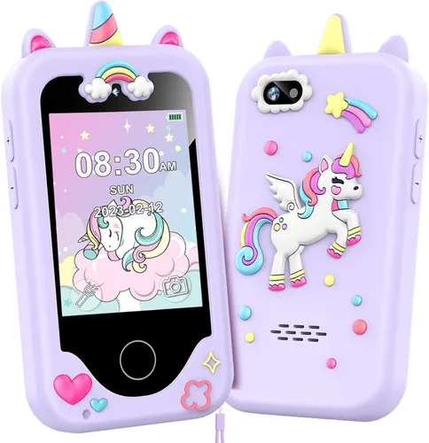 Teléfono inteligente para niños para niñas, regalos de cumpleaños de Navidad para niñas de 3 a 10 años, teléfono celular, pantalla táctil de 2.8