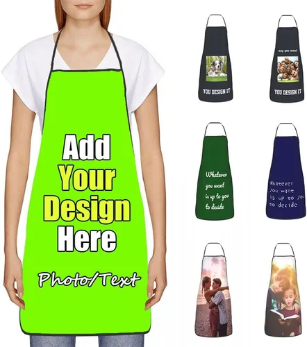 Miniatura 20 de Delantal Personalizado, Diseña Tu Propio Delantal de Cocina para Cocinar, Sube Tus Fotos Favoritas Logo, Añade Cualquier Nombre o Texto