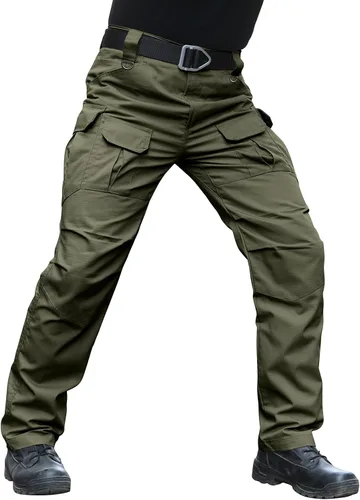 Hiwise Pantalones tácticos elásticos para hombre, resistentes al agua, pantalones cargo Ripstop, ligeros para exteriores, pantalones de senderismo