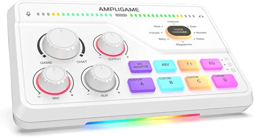 Miniatura 11 de Fifine Mezclador de juegos para chat de voz y transmisión, amplificador de auriculares de sonido envolvente de 7.1 canales, preamplificador XLR