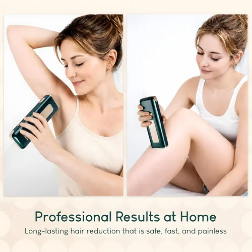 Miniatura 9 de Depilación IPL para mujeres con refrigeración por hielo, 5 niveles de energía para pieles sensibles, depilación láser en casa para cara, bikini