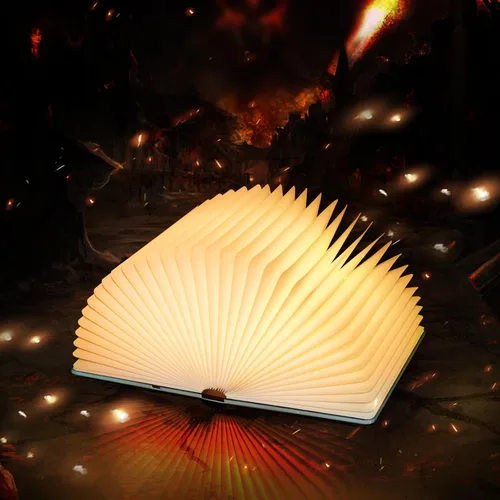 Miniatura 5 de QXMGCBOK Lámpara de Libro Plegable Retro, Luz Nocturna LED Novedosa, Lámpara de Escritorio de Alivio de 3 Colores, Regalo para Amantes de los Libros