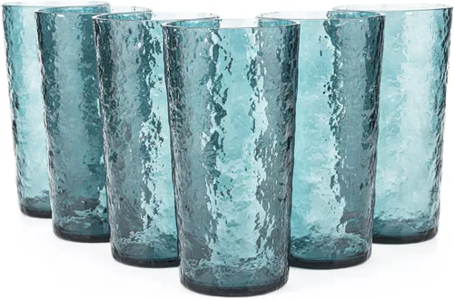 Miniatura 15 de KX-WARE Vasos de plástico de acrílico de 18 onzas, juego de 6 unidades, color azul