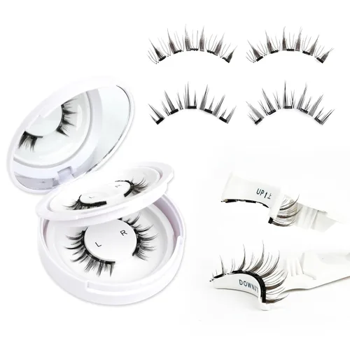 Miniatura 6 de EMEDA 002 - 10 pares de pestañas postizas de aspecto natural, pestañas postizas suaves, 100% hechas a mano, reutilizables, banda transparente, 1