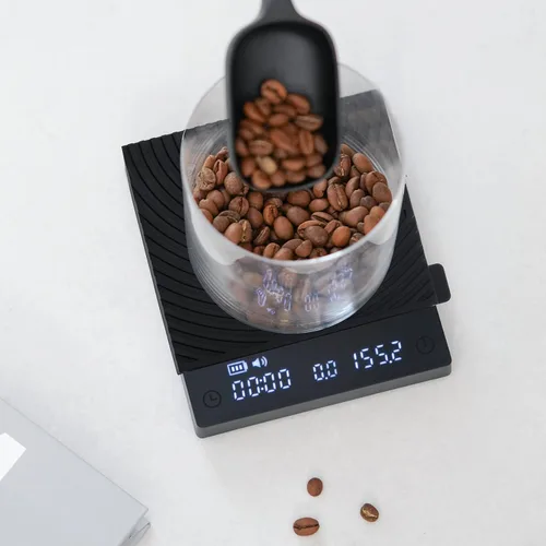 Miniatura 8 de TIMEMORE Báscula Básica Mini para Café, Báscula Electrónica Multifuncional para Espresso, Báscula Digital de Cono de Goteo con Temporizador, Ultra
