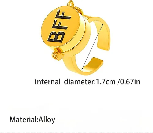 Miniatura 3 de ALFAAL 3 anillos de mejor amiga, anillo de apertura ajustable de anime para adolescentes, el mejor regalo de joyería de amistad, Metal, Sin piedras