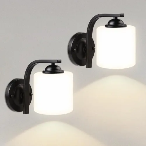 Miniatura 14 de CANMEIJIA Aplique de pared 1 luz, moderno accesorio de iluminación de pared, luces de tocador de baño con lámpara de pared negra mate para Negro