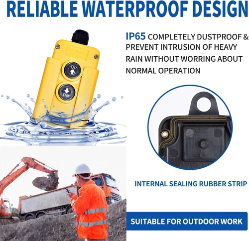 Miniatura 5 de ZCONIEY Interruptor de control remoto de 3 cables para remolque de descarga 12V para unidades de potencia de bombas hidráulicas de un solo efecto